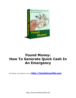 Found Money: How To Generate Quick Cash In An Emergency