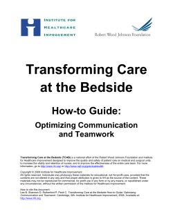 Transforming Care at the Bedside How-to Guide: