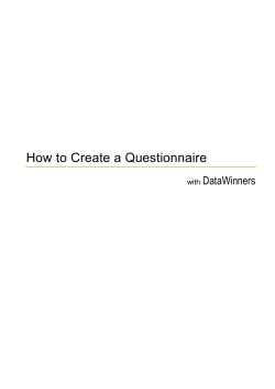 How to Create a Questionnaire DataWinners with