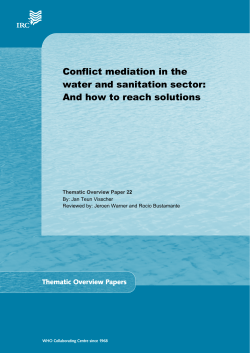 Conflict mediation in the water and sanitation sector: Occasional Paper Series