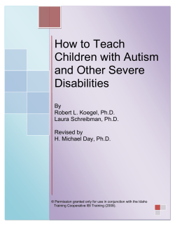 How to Teach Children with Autism and Other Severe Disabilities