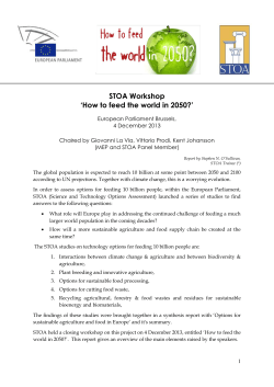 STOA Workshop ‘How to feed the world in 2050?’