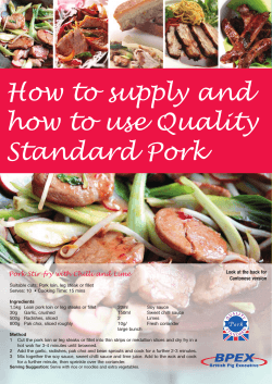 How to supply and how to use Quality Standard Pork