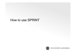 How to use SPRINT! 1