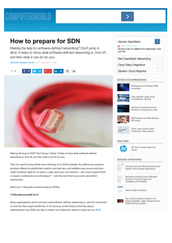 How to prepare for SDN