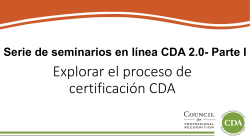 Explorar el proceso de certificación CDA
