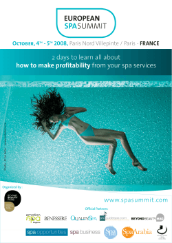 2 days to learn all about how to make profitability www.spasummit.com October, 4