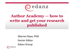 Author Academy — how to write and get your research published
