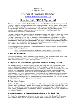 How to help STOP Option A! Friends of Penzance Harbour www.friendsofpzharbour.org