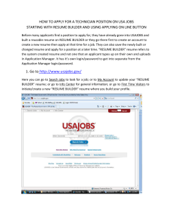 HOW TO APPLY FOR A TECHNICIAN POSITION ON USA JOBS