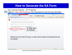 How to Generate the EA Form