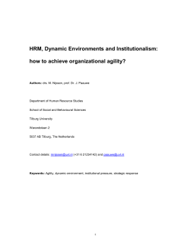 HRM, Dynamic Environments and Institutionalism: how to achieve organizational agility?