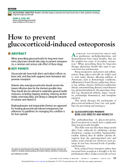 How to prevent glucocorticoid-induced osteoporosis A AbstrAct