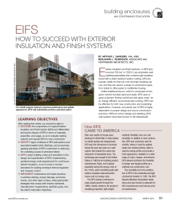 EIFS E HOW TO SUCCEED WITH EXTERIOR INSULATION AND fINISH SySTEMS