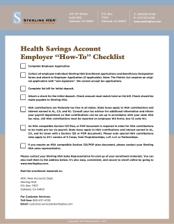 Health Savings Account Employer “How-To” Checklist