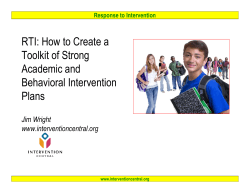 RTI: How to Create a Toolkit of Strong g Academic and