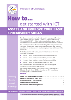 How to... get started with ICT ASSESS AND IMPROVE YOUR BASIC SPREADSHEET SKILLS