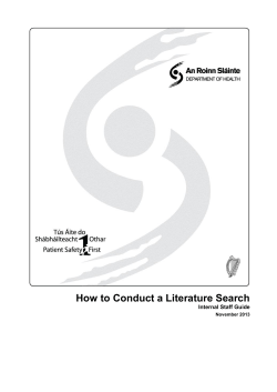 How to Conduct a Literature Search Internal Staff Guide  November 2013