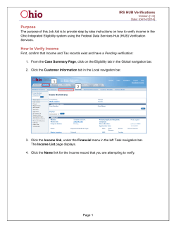 Purpose IRS HUB Verifications