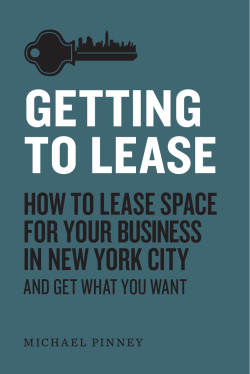 GETTING TO LEASE HOW TO LEASE SPACE FOR YOUR BUSINESS
