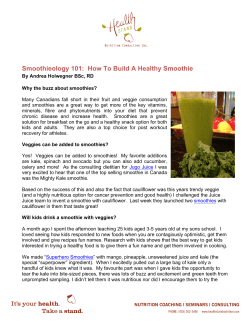 Smoothieology 101:  How To Build A Healthy Smoothie