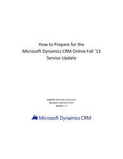 How to Prepare for the Microsoft Dynamics CRM Online Fall ’13