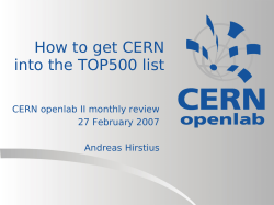 How to get CERN into the TOP500 list 27 February 2007