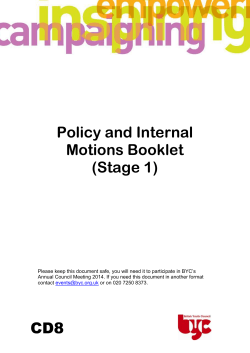 Policy and Internal Motions Booklet (Stage 1)