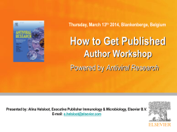 How to Get Published Author Workshop Antiviral Research