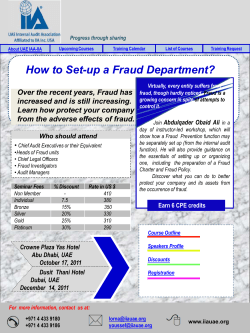 How to Set-up a Fraud Department?