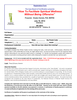 “How To Facilitate Spiritual Wellness Without Being Offensive” July 18, 2014