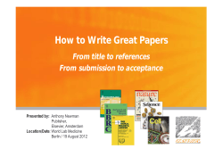 How to Write Great Papers