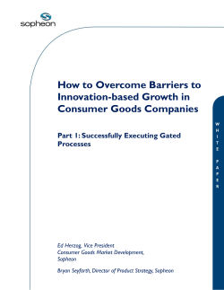How to Overcome Barriers to Innovation-based Growth in Consumer Goods Companies