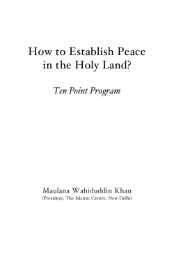 How to Establish Peace in the Holy Land? Ten Point Program
