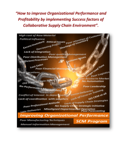 “How to improve Organizational Performance and Collaborative Supply Chain Environment”.