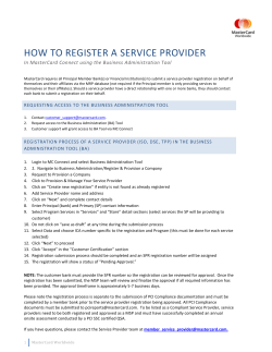 HOW TO REGISTER A SERVICE PROVIDER
