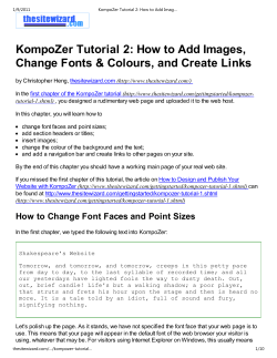 KompoZer Tutorial 2: How to Add Images,