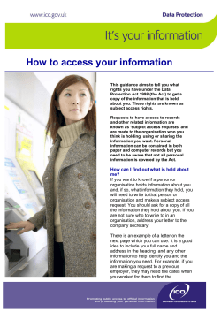 How to access your information