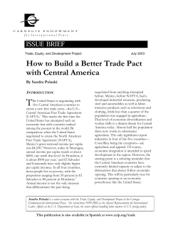 T How to Build a Better Trade Pact with Central America I