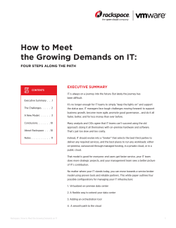 How to Meet the Growing Demands on IT: EXECUTIVE SUMMARY