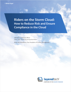 Riders on the Storm Cloud: How to Reduce Risk and Ensure