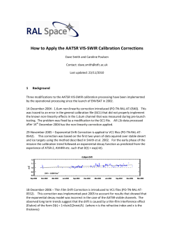 How to Apply the AATSR VIS-SWIR Calibration Corrections 1  Background
