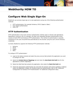 Webthority HOW TO Configure Web Single Sign-On