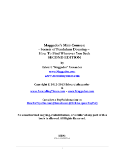 Maggador's Mini-Courses: - Secrets of Pendulum Dowsing – SECOND EDITION