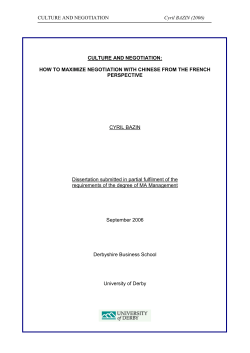 Cyril BAZIN (2006)  CYRIL BAZIN Dissertation submitted in partial fulfilment of the