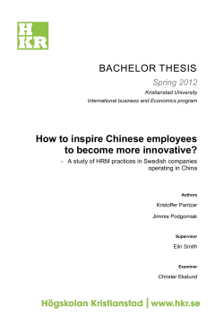 BACHELOR THESIS  How to inspire Chinese employees