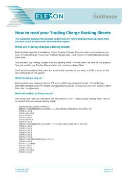 Guidance  How to read your Trading Charge Backing Sheets