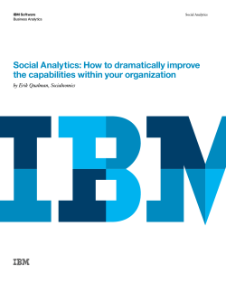 Social Analytics: How to dramatically improve the capabilities within your organization