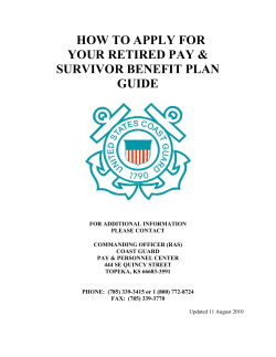 HOW TO APPLY FOR YOUR RETIRED PAY &amp; SURVIVOR BENEFIT PLAN