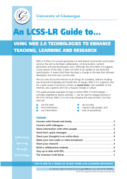 An LCSS-LR Guide to... USING WEB 2.0 TECHNOLOGIES TO ENHANCE